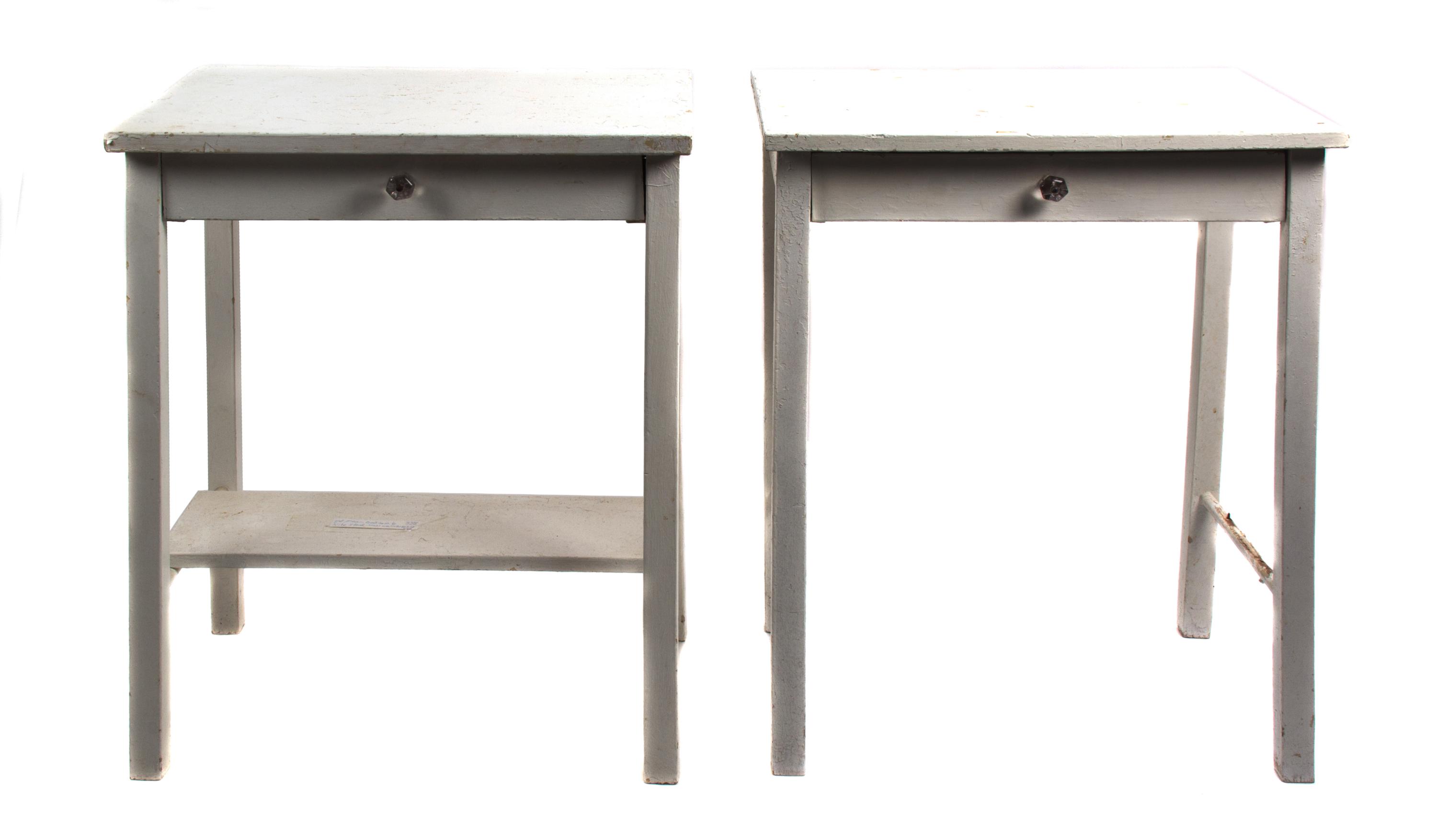A Group of White Painted Bedroom Furniture Height of dressing table 29 7/8 x width 41 1/4 x depth 20 inches.
