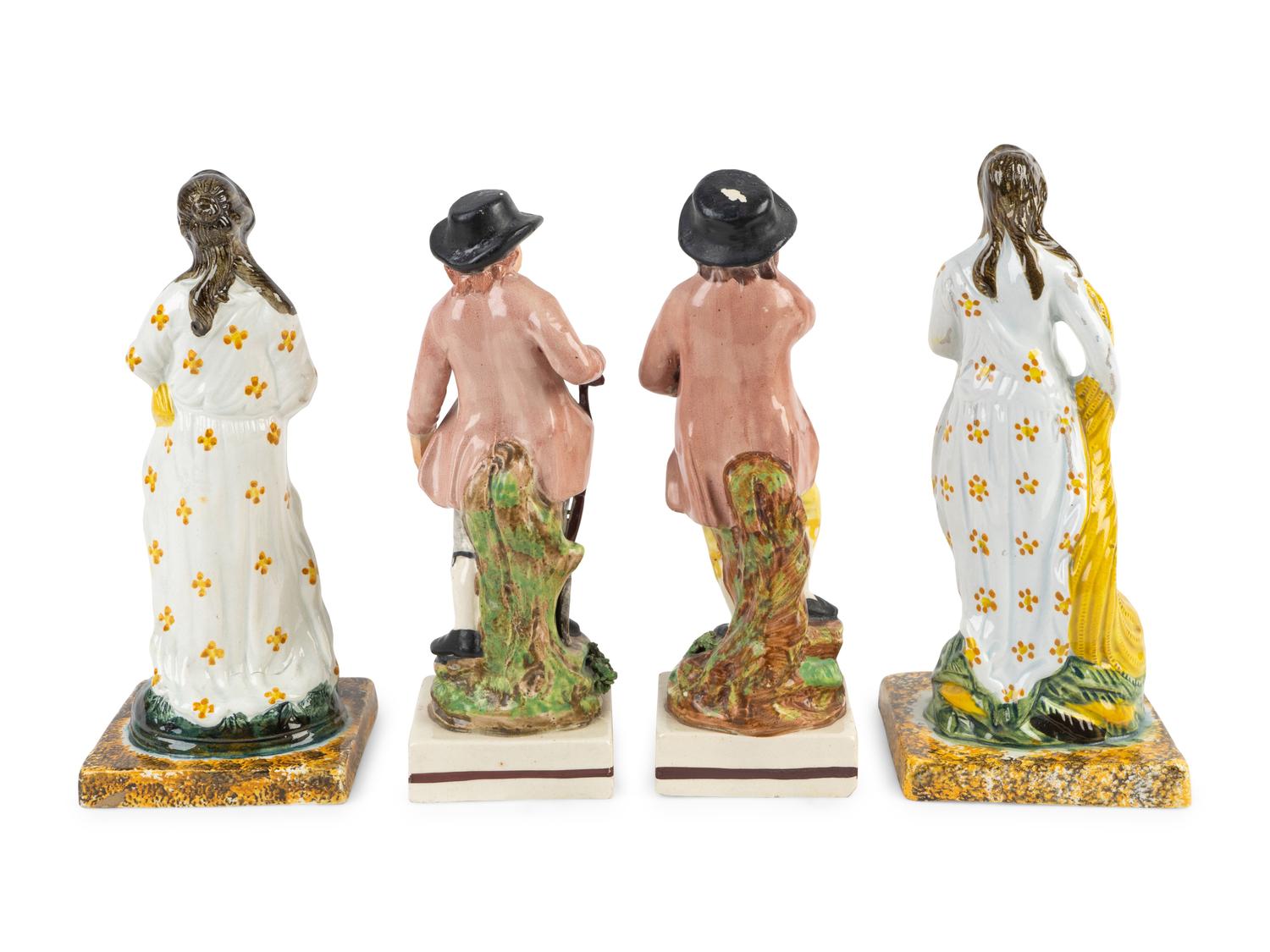 Two Pairs of Staffordshire Pottery Figures — 18TH/19TH CENTURY