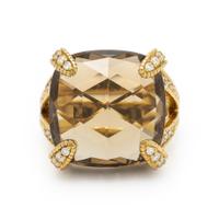 Judith Ripka, Smoky Quartz and Diamond Ring