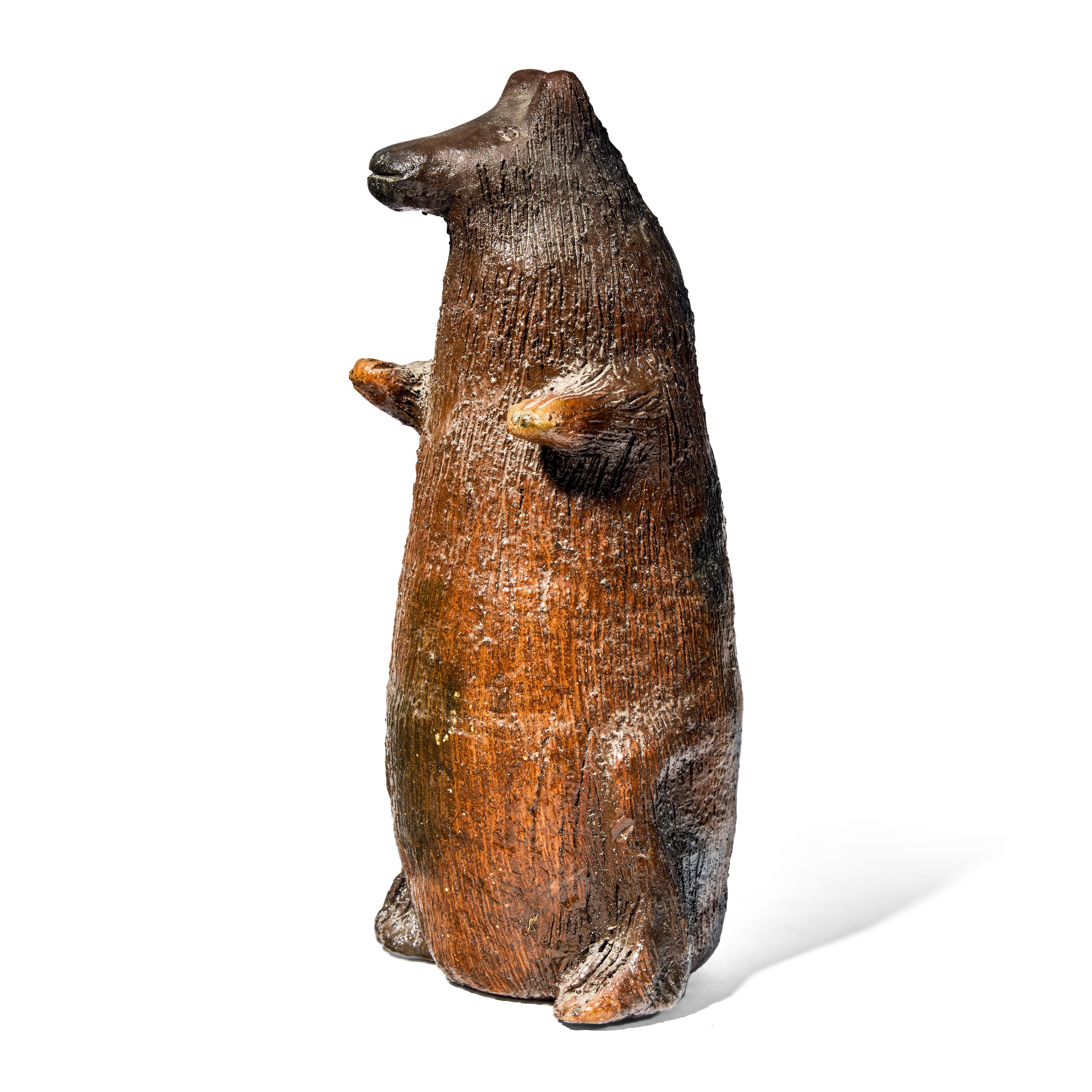 Louise Goodman (b. 1937), A Fired Clay Work with P iñon Pitch : Bear Bank
