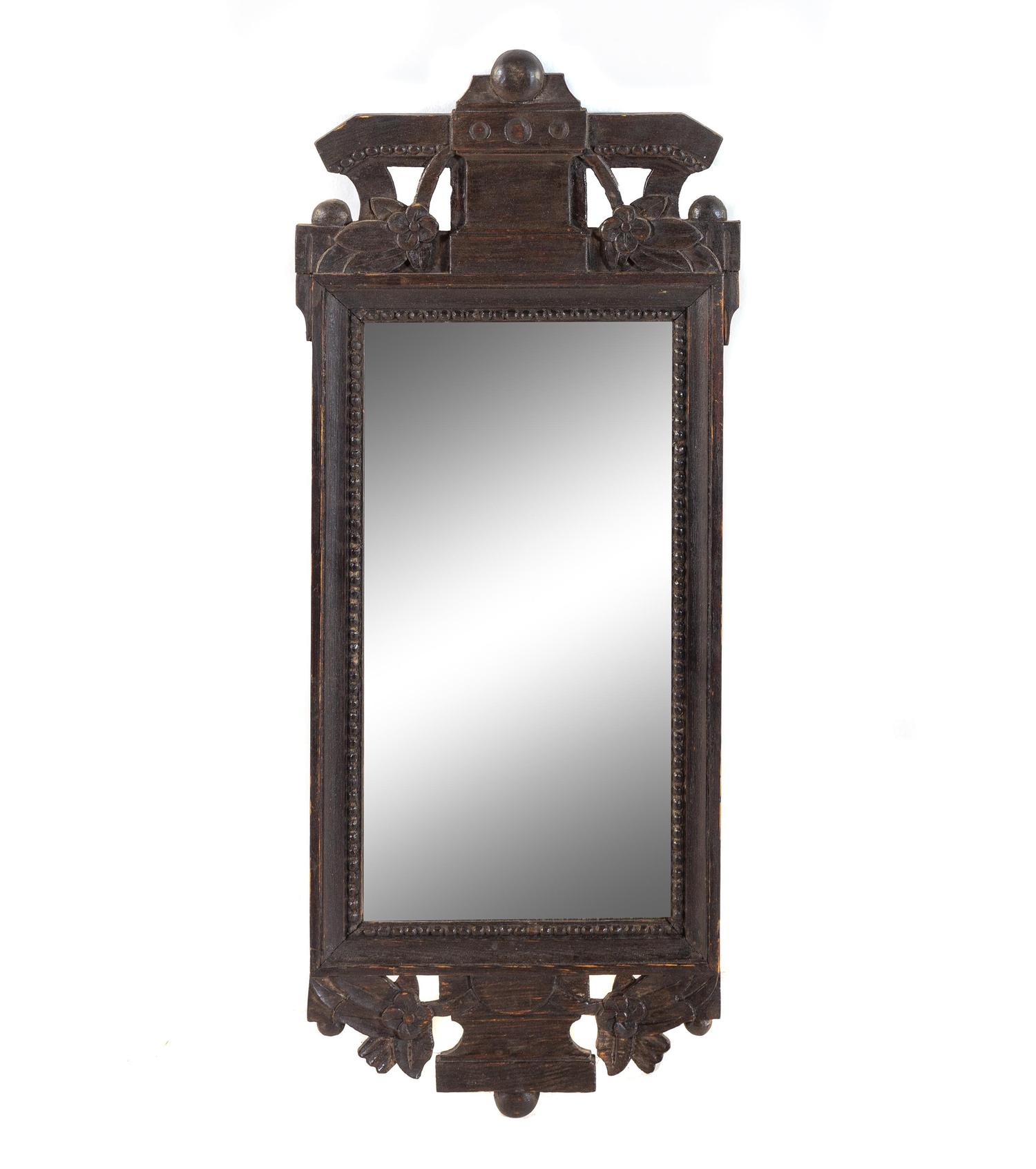 A Swedish Carved Wood Mirror