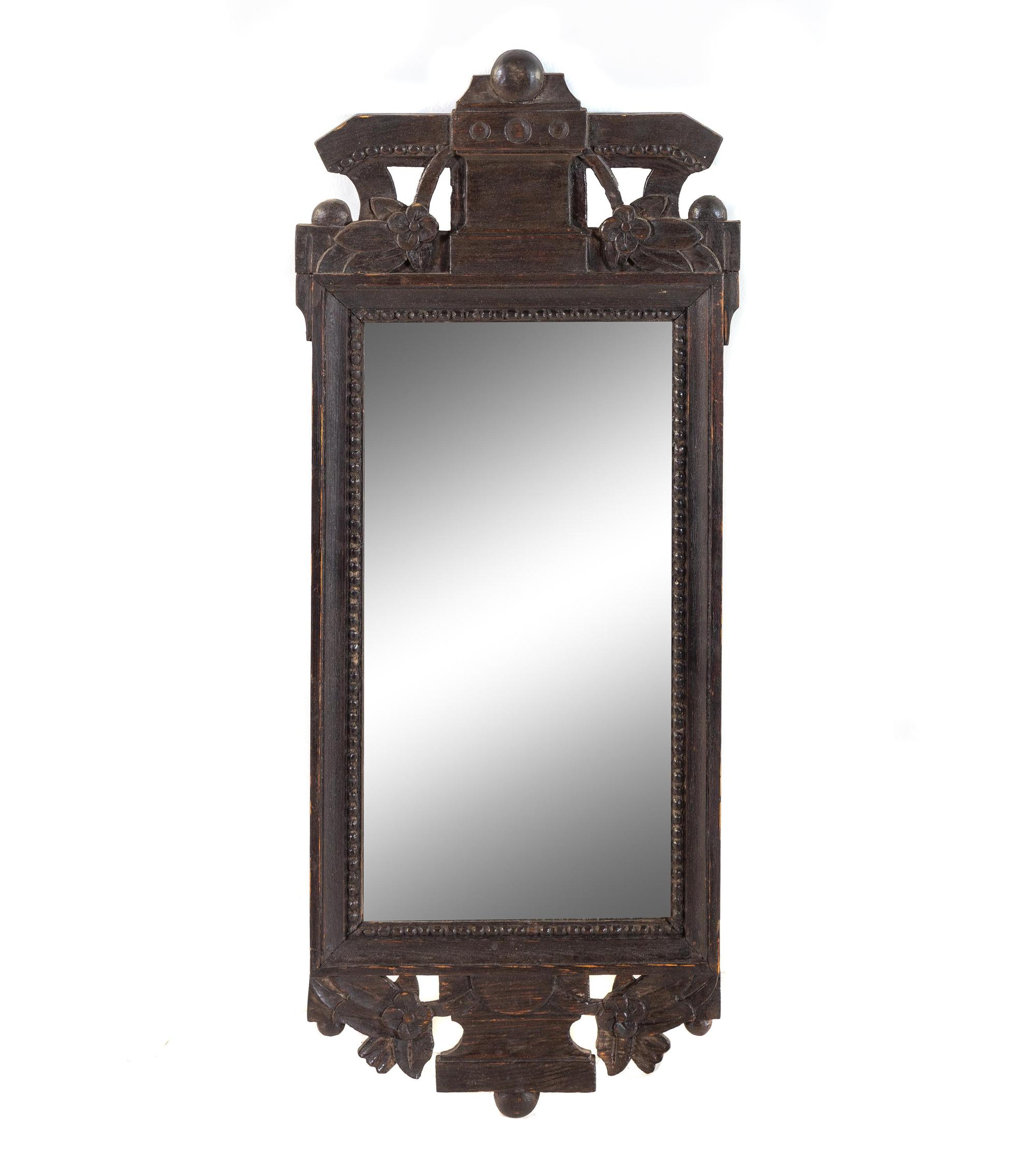 A Swedish Carved Wood Mirror