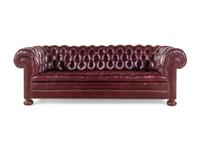 A Tufted Faux Leather Upholstered Chesterfield Sofa
