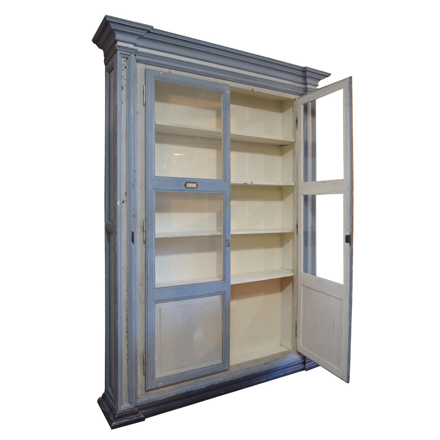 A Pair of Painted Two Door Cabinets 81" W x 17" D x 108" H — Italy, Circa 1900