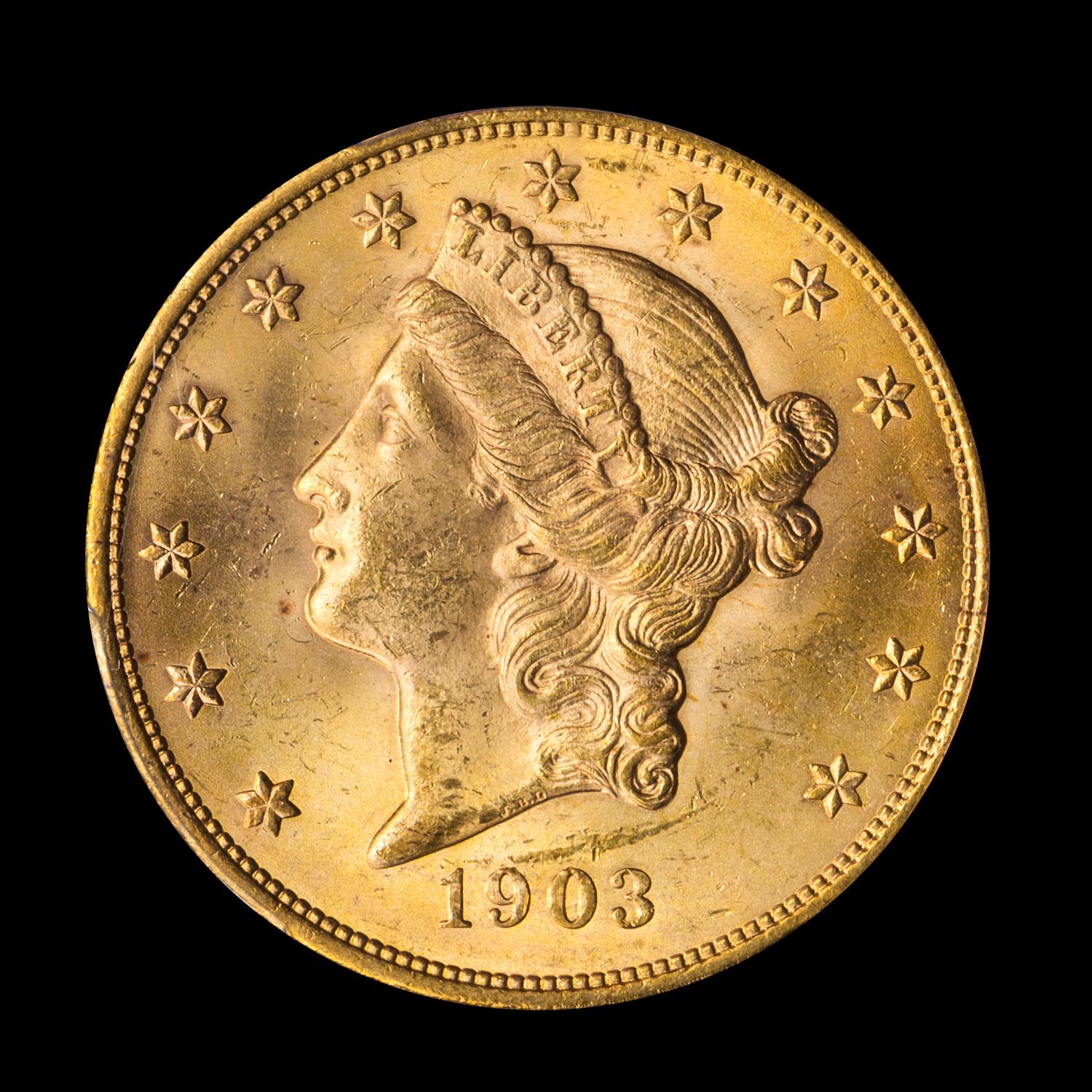 A United States 1903 Liberty Head $20 Gold Coin