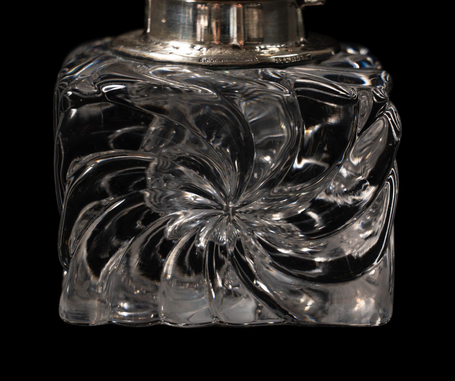 A Cartier Silver Mounted Cut Glass Ink Well