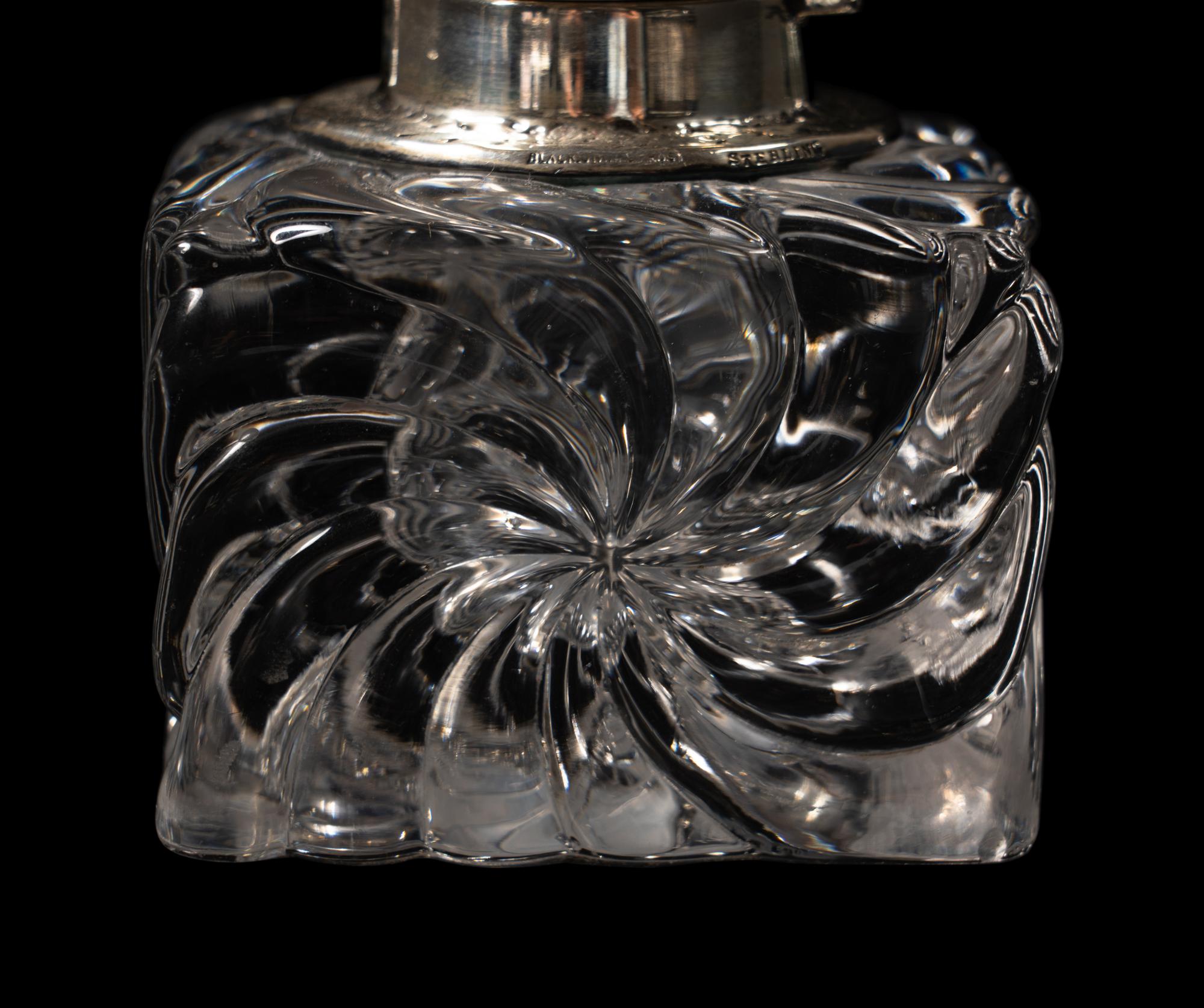 A Cartier Silver Mounted Cut Glass Ink Well
