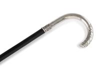 A Continental Ebony and Silver Walking Stick