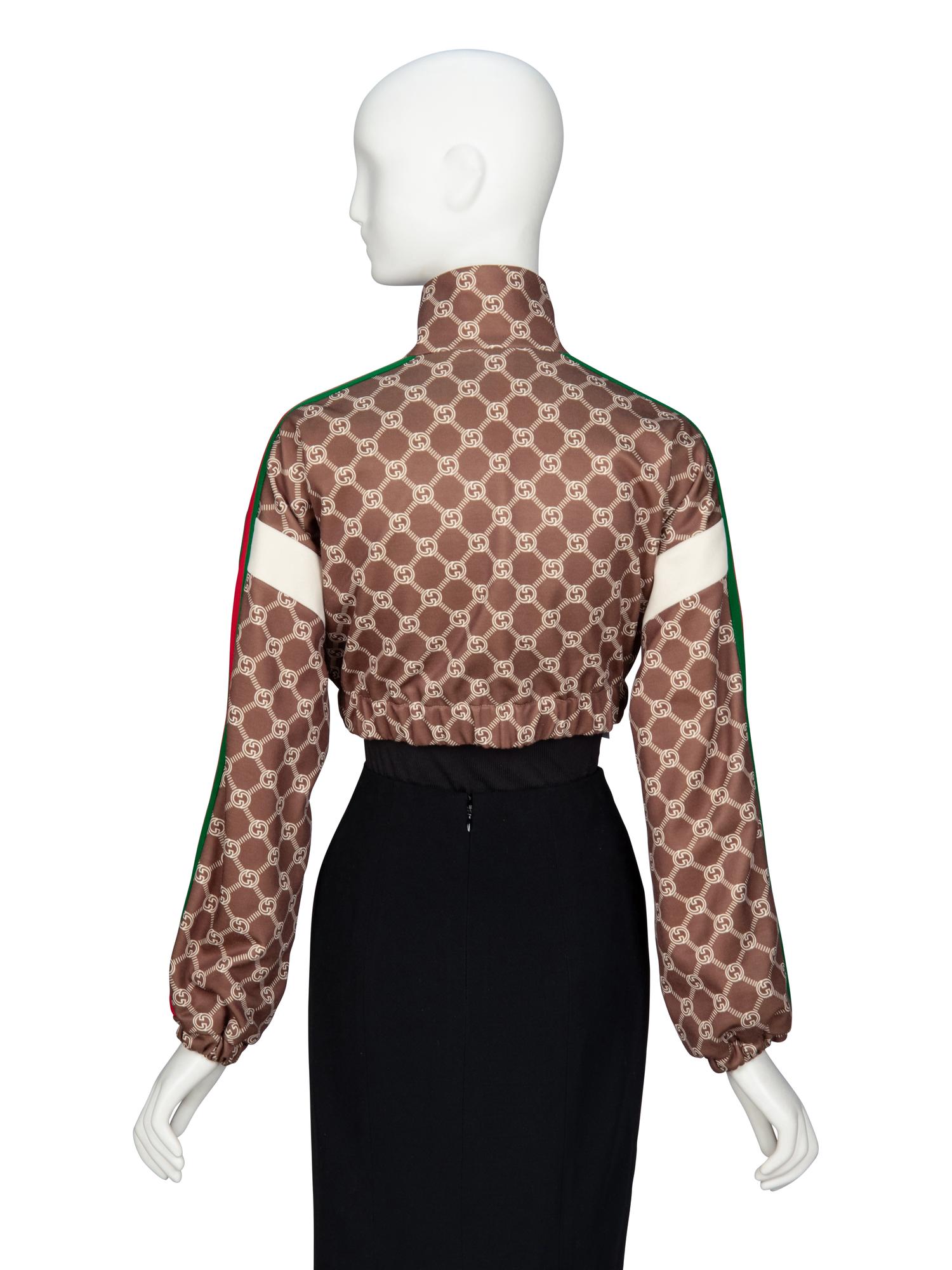 GUCCI, CROPPED MONOGRAM-PRINT JACKET
