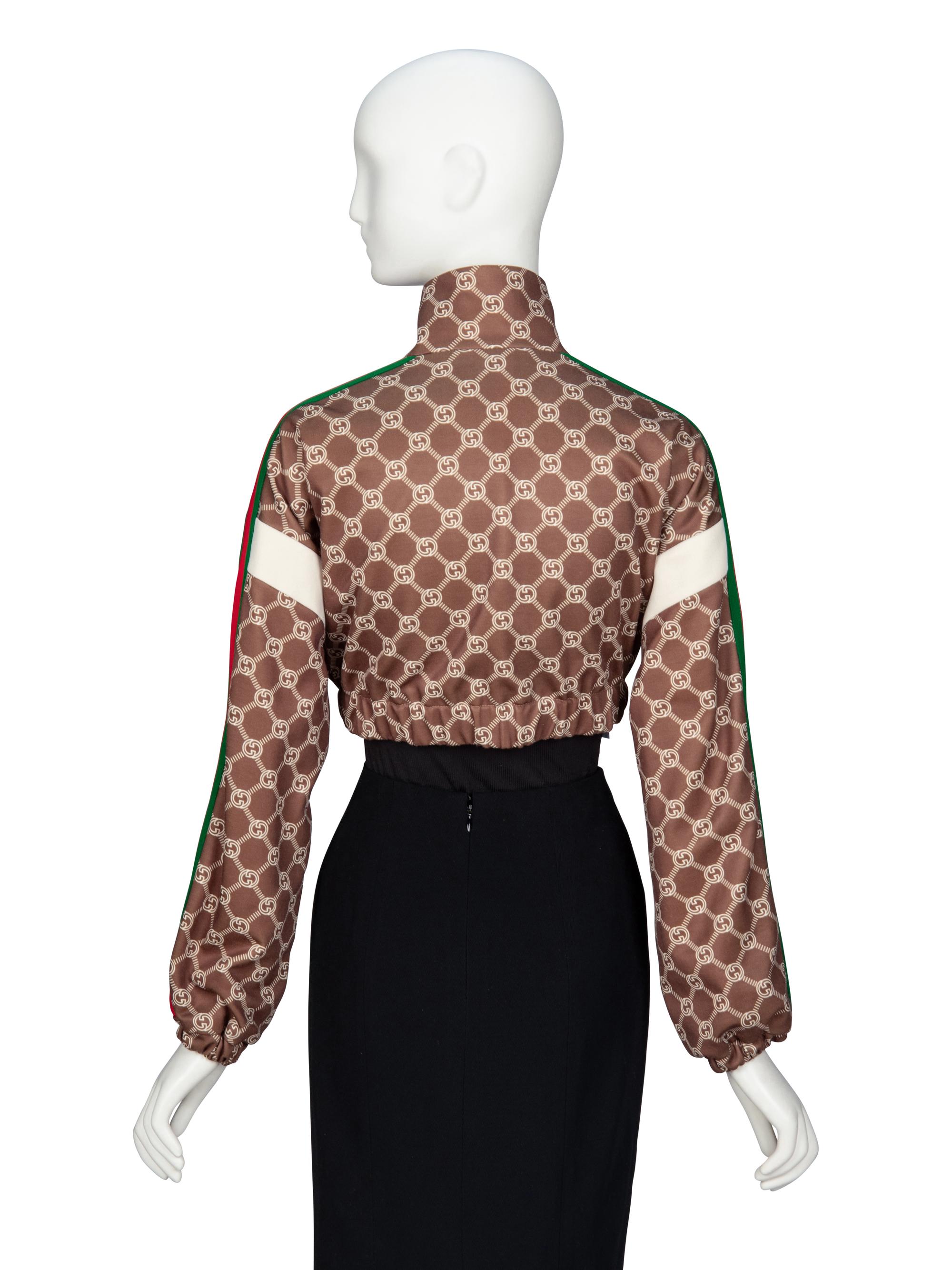 GUCCI, CROPPED MONOGRAM-PRINT JACKET