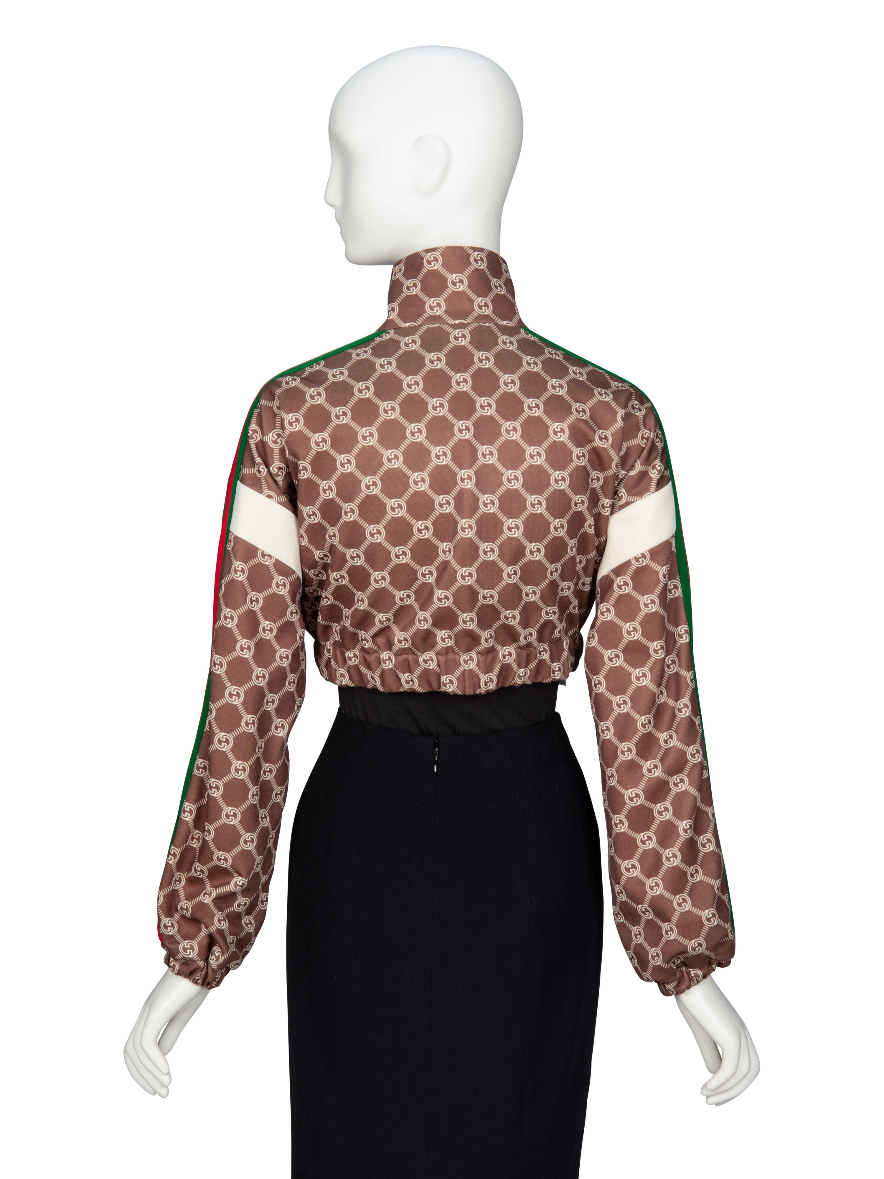 GUCCI, CROPPED MONOGRAM-PRINT JACKET