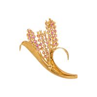 PINK SAPPHIRE AND DIAMOND BROOCH