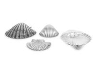 Two Mexican Silver Scallop-Form Candy Dishes