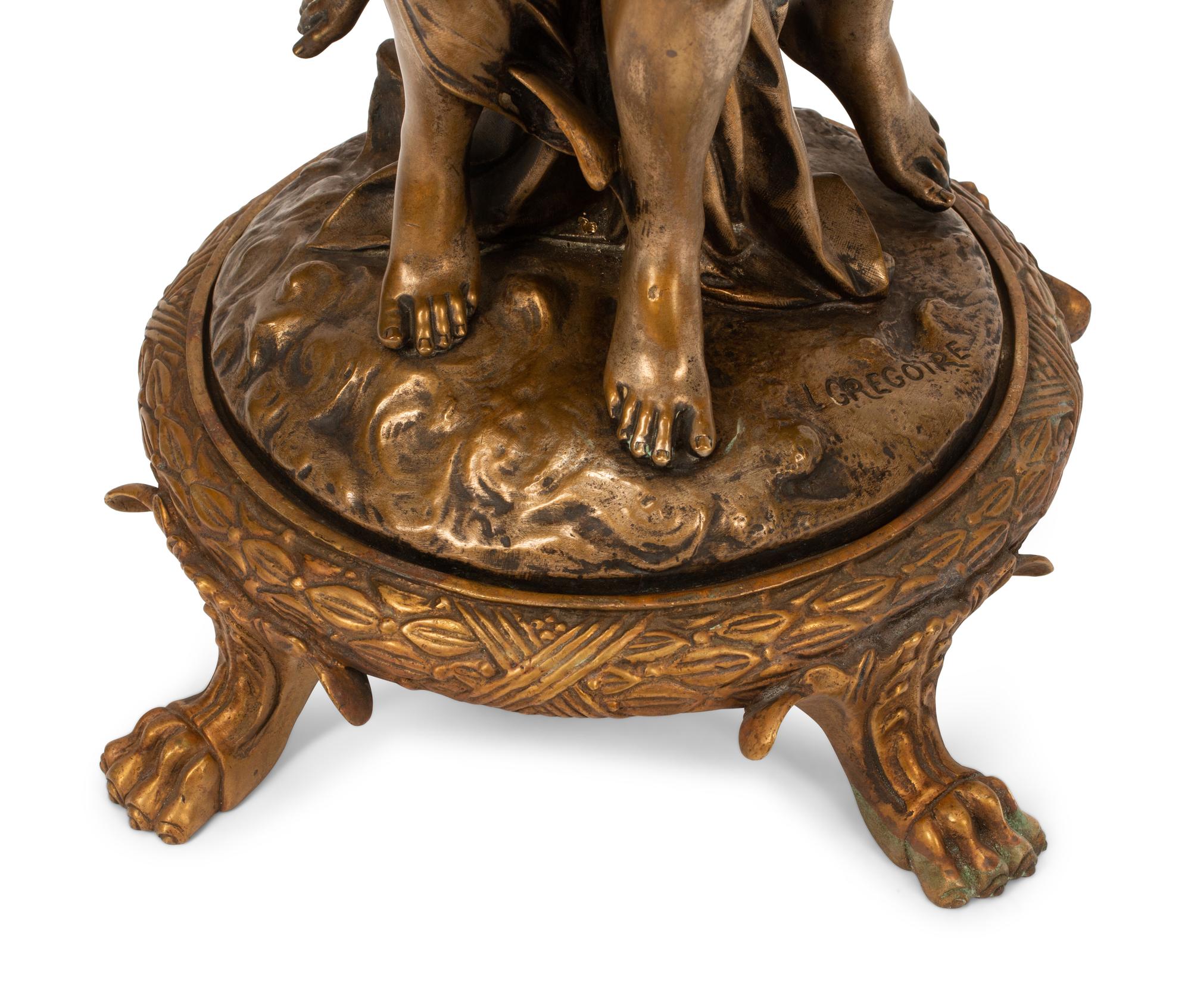 After Jean-Louis Gregoire Late 19th/Early 20th Century Figural Group bronze signed L. Gregoire