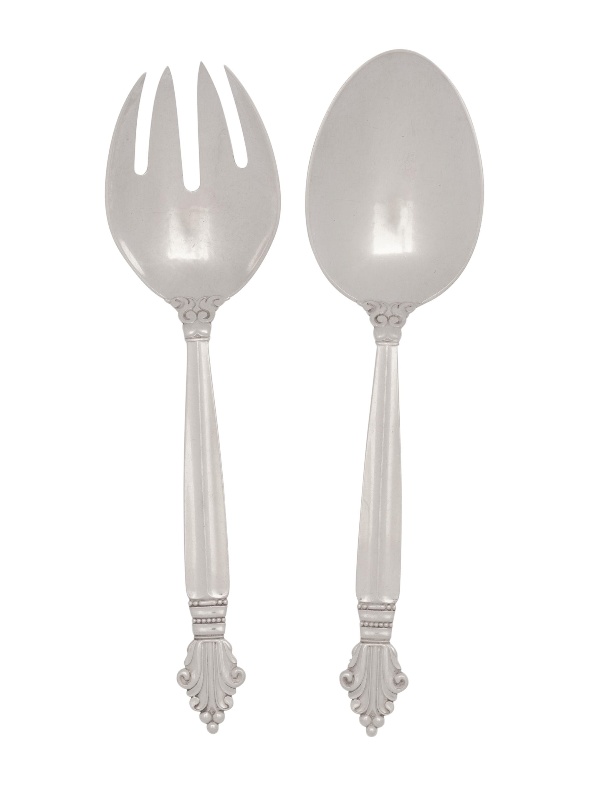 A Group of Six Georg Jensen Acanthus Silver Flatware Articles