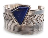 Silver and Lapis Cuff Bracelet