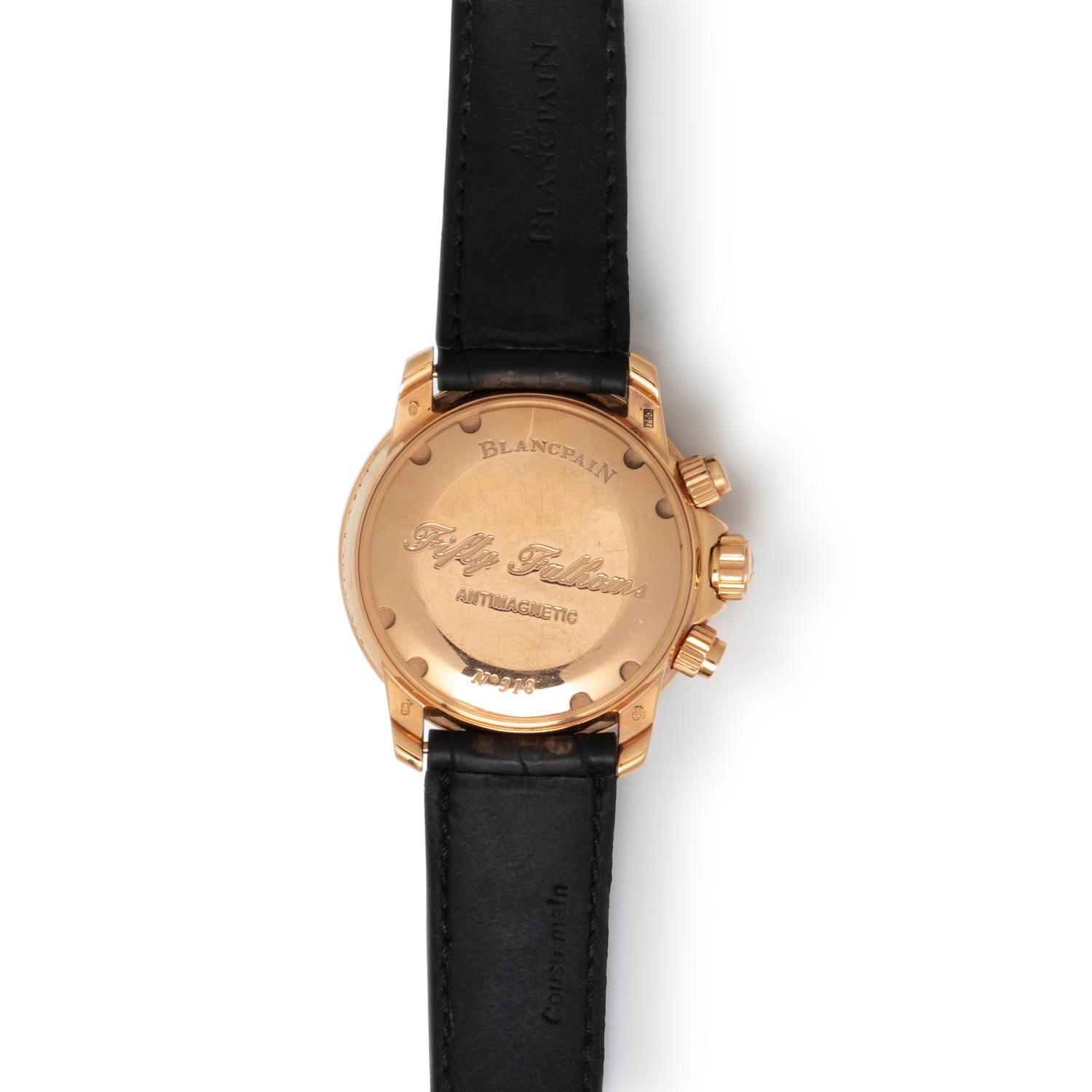 BLANCPAIN, 18K ROSE GOLD 'FIFTY FATHOMS' WATCH