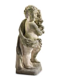 A Pair of Carved Limestone Garden Figures