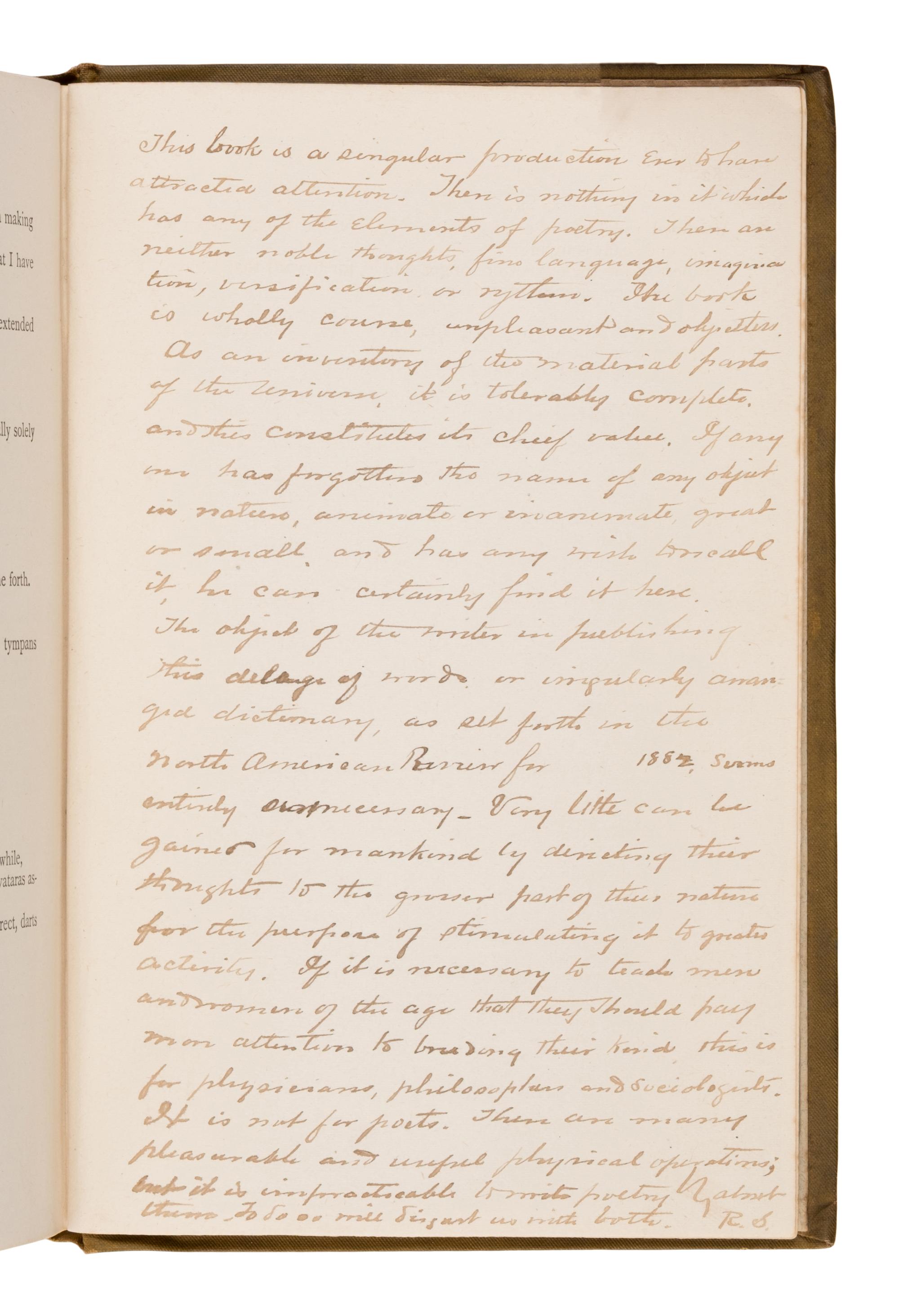 Whitman, Walt (1819-1892). Leaves of Grass . Philadelphia: [Sherman & Co.] for Rees Welsh & Co., 1882.