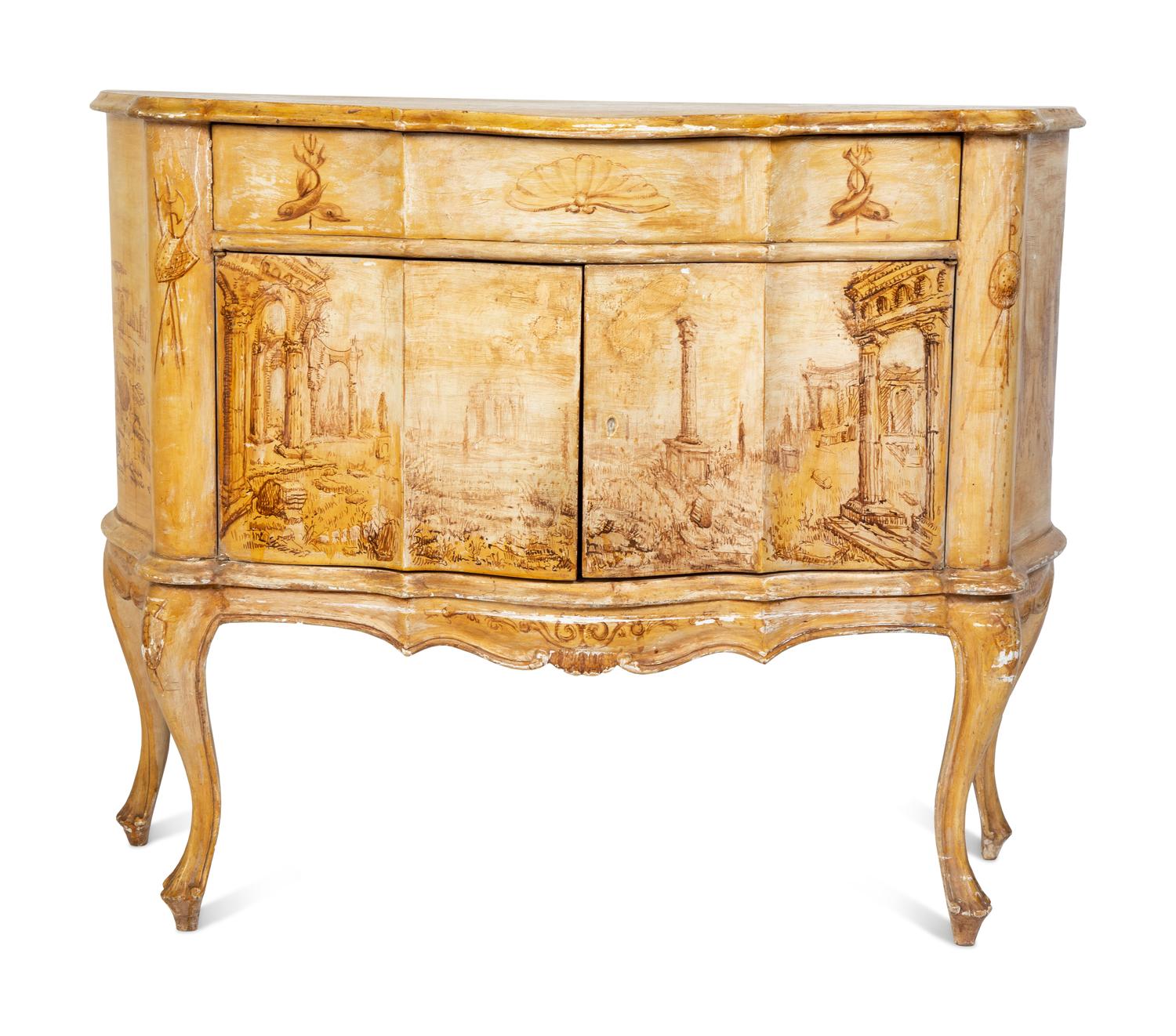 An Italian Neoclassical Style Polychrome Painted Cabinet — 20TH CENTURY