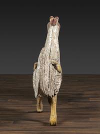 A Carved and Painted Wood Rooster Carousel Figure