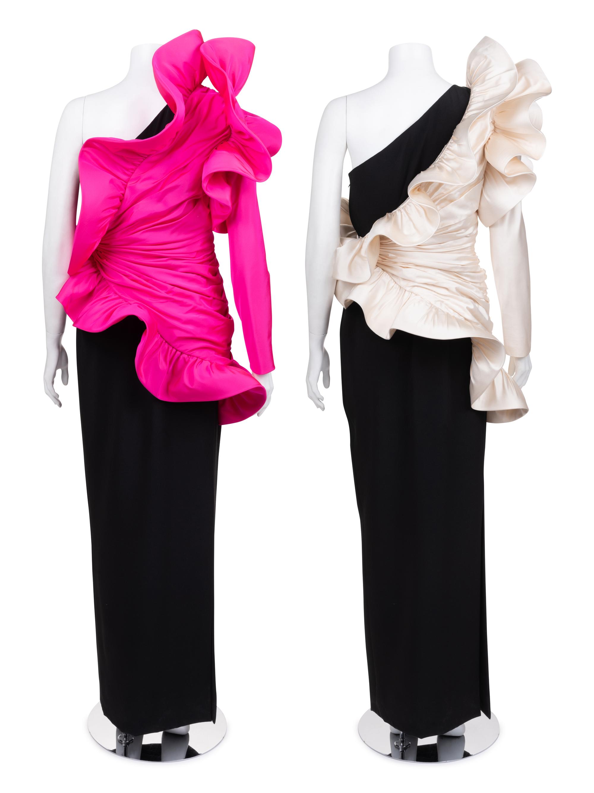 Pierre Cardin Haute Couture Black Dress with Two Ruffled Jackets1980-90s