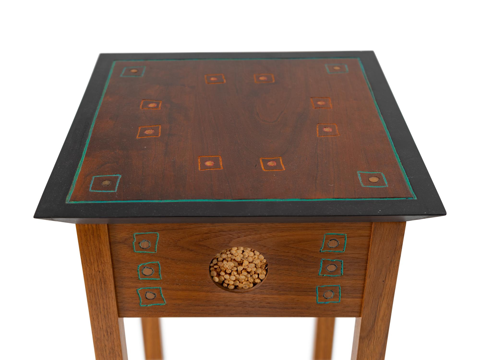 A Studio Craft Wood Telephone Table by Andy Buck (American, 20th Century)