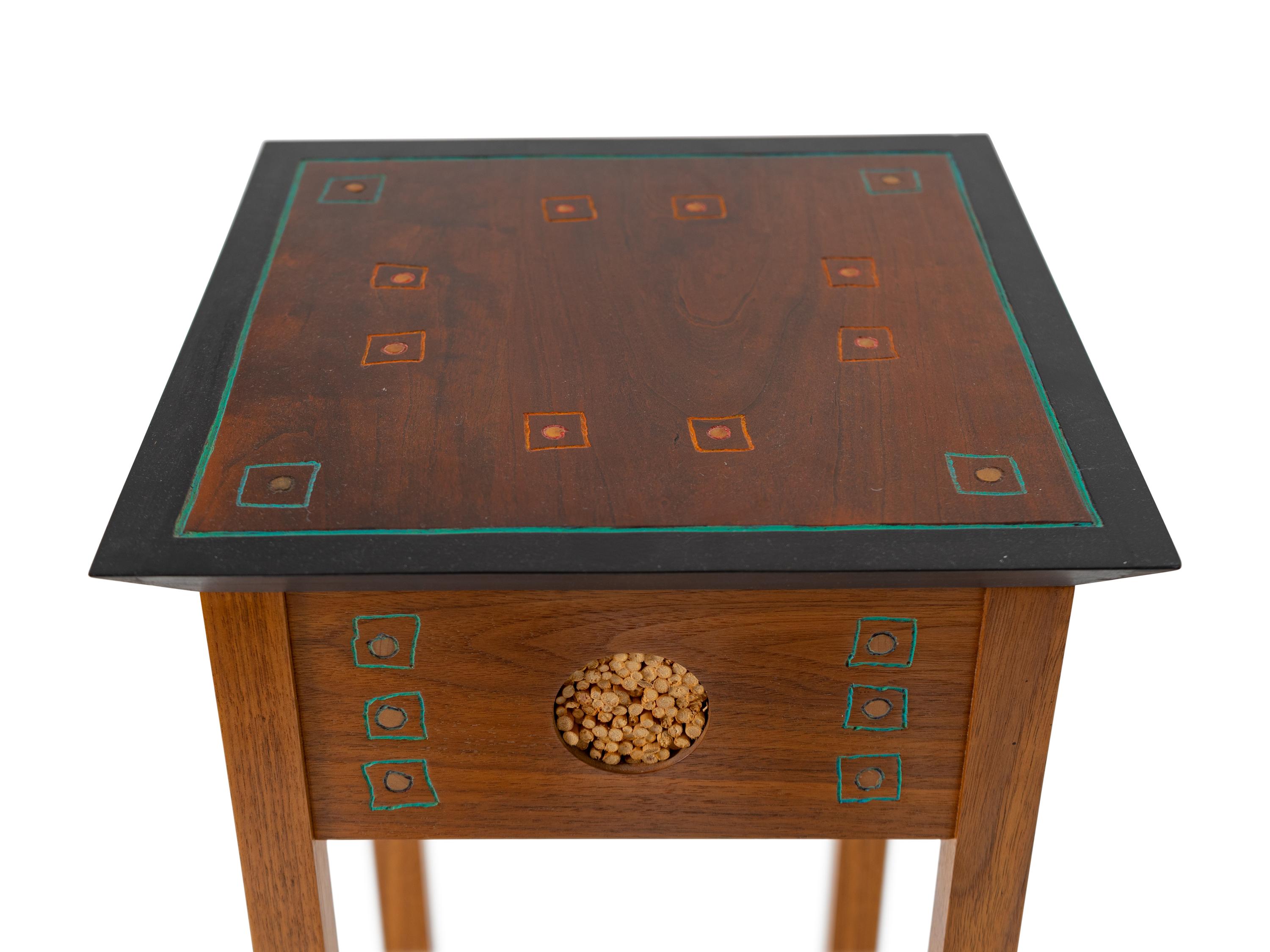 A Studio Craft Wood Telephone Table by Andy Buck (American, 20th Century)