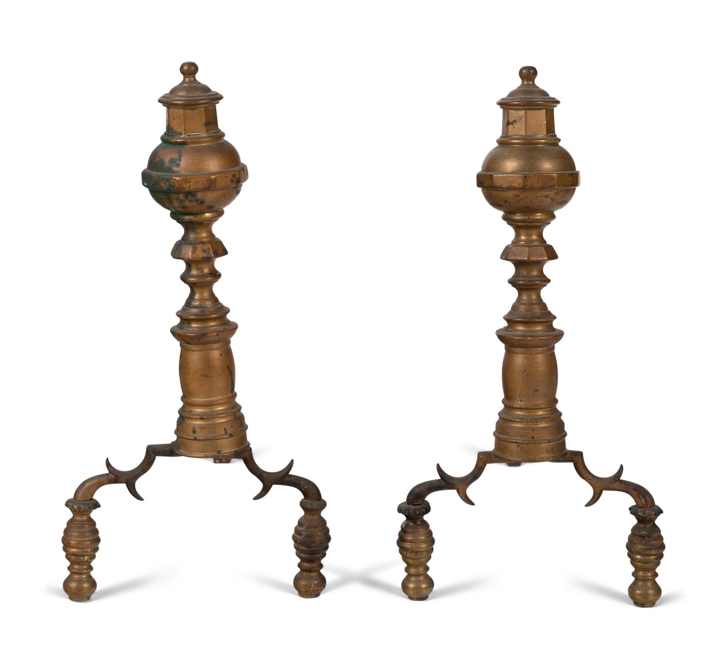 A Pair of Federal Style Ball-Top Andirons
