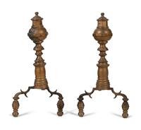 A Pair of Federal Style Ball-Top Andirons