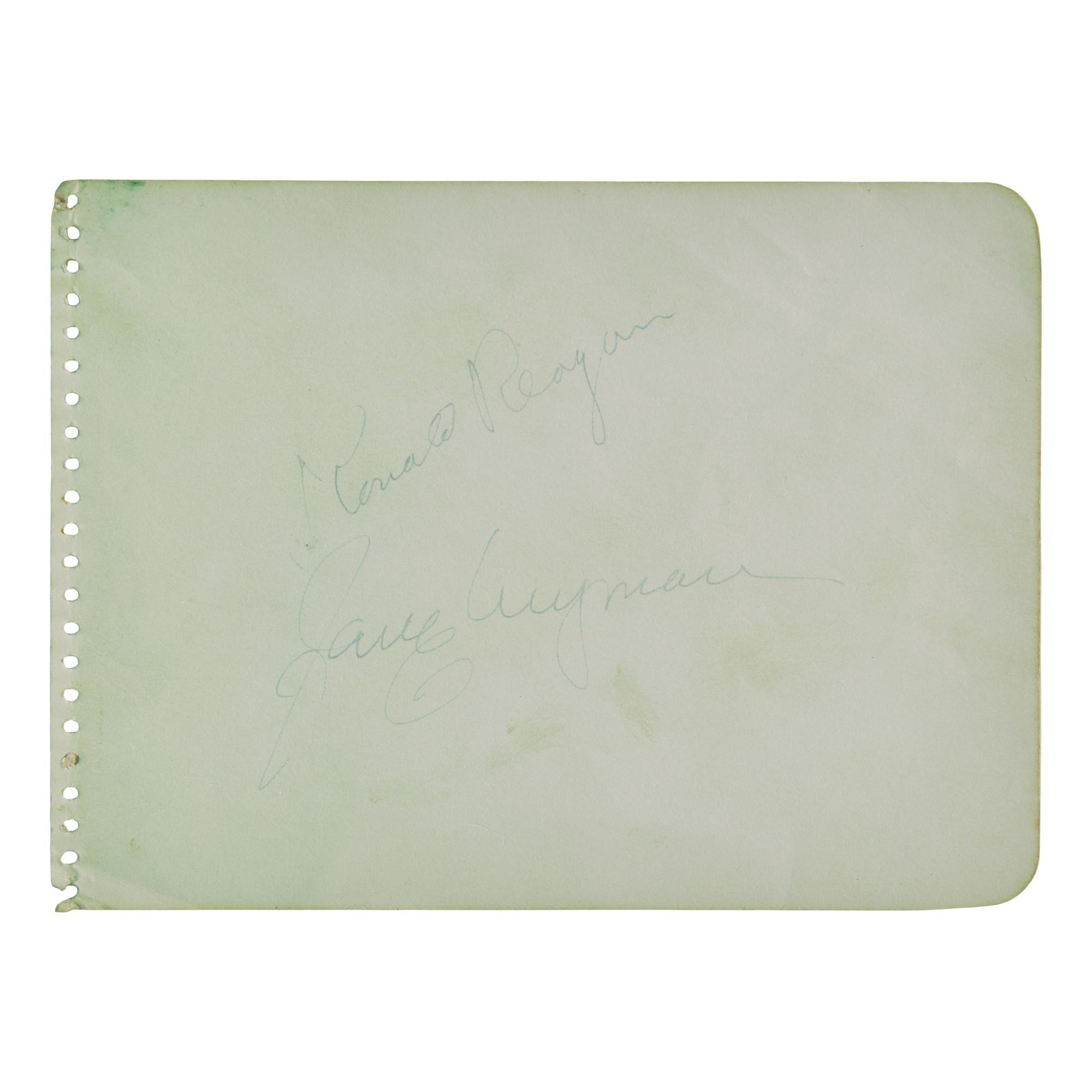 [Presidential] Reagan, Ronald, and Jane Wyman. Cut signatures