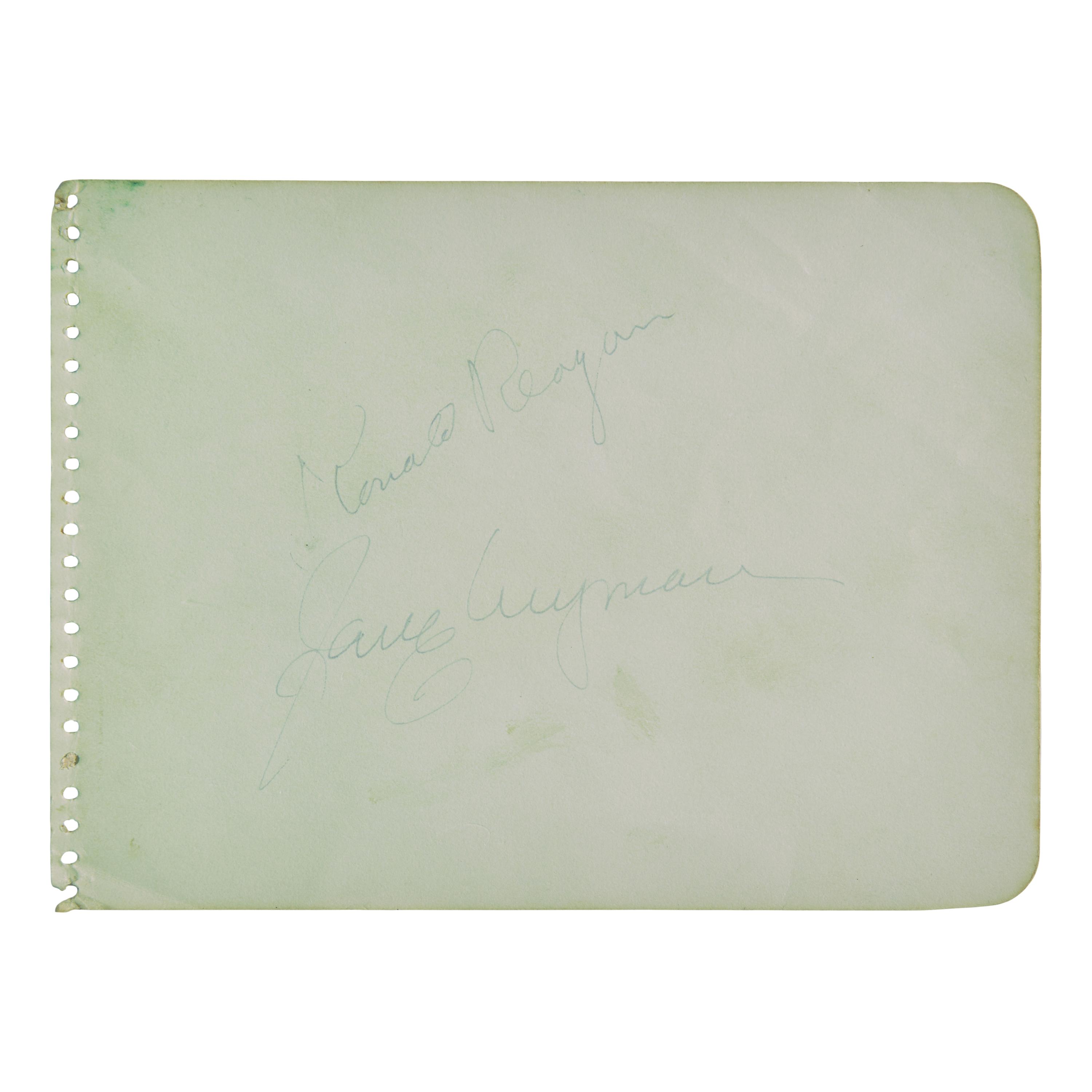 [Presidential] Reagan, Ronald, and Jane Wyman. Cut signatures