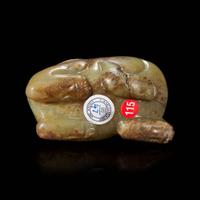 A Chinese jade carving of a mythological animal 瑞兽玉雕 Possibly Six Dynasties/Tang ???????