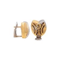 BICOLOR GOLD AND DIAMOND TULIP MOTIF EARCLIPS