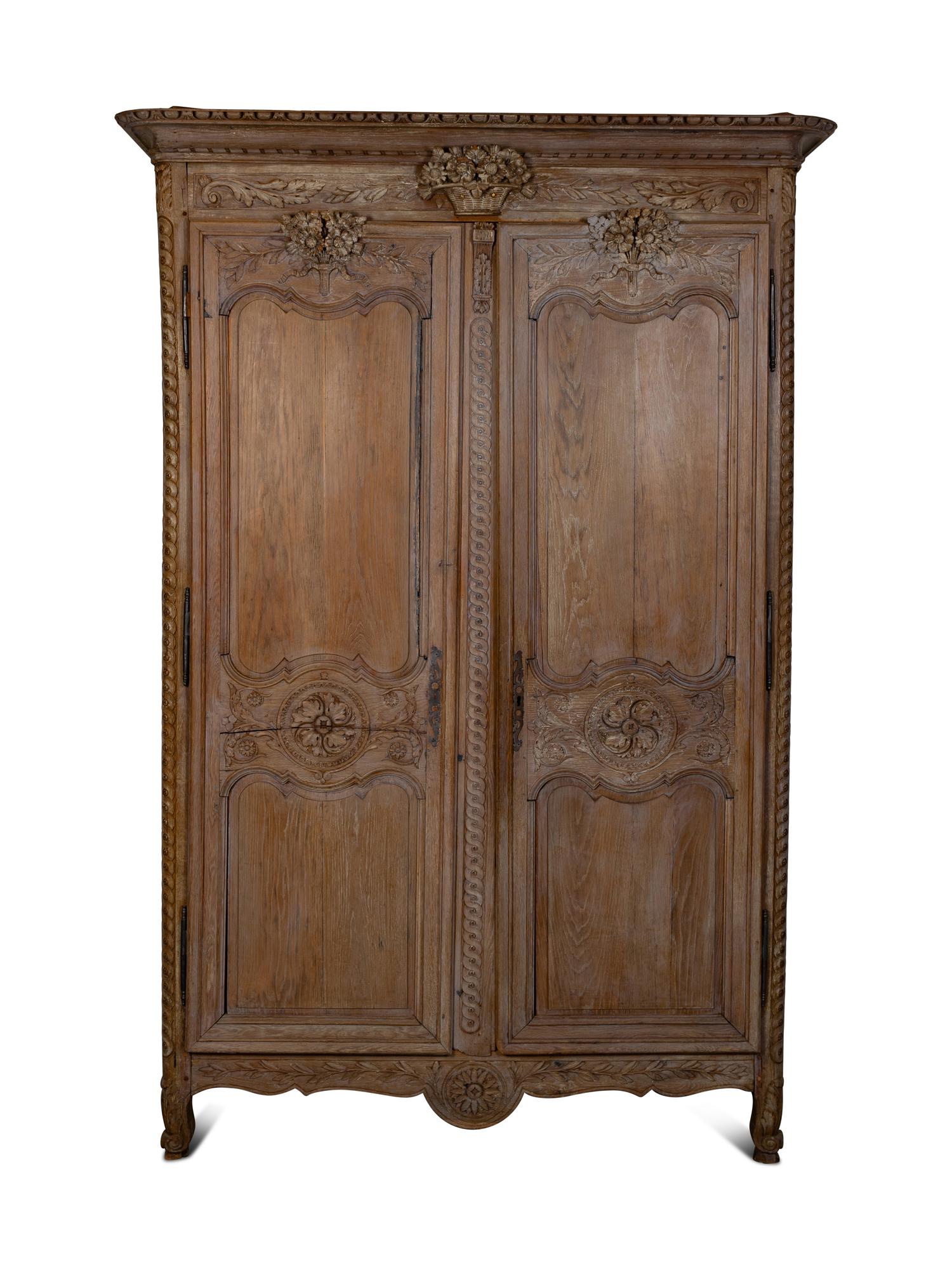 A Louis XVI Cerused Oak Armoire