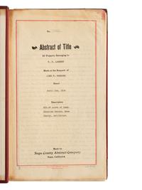 Western Americana Abstract of title for 626 acres in Napa County, a portion of the Chimiles Rancho. Napa, California: Napa County Abstract Company, 1914.