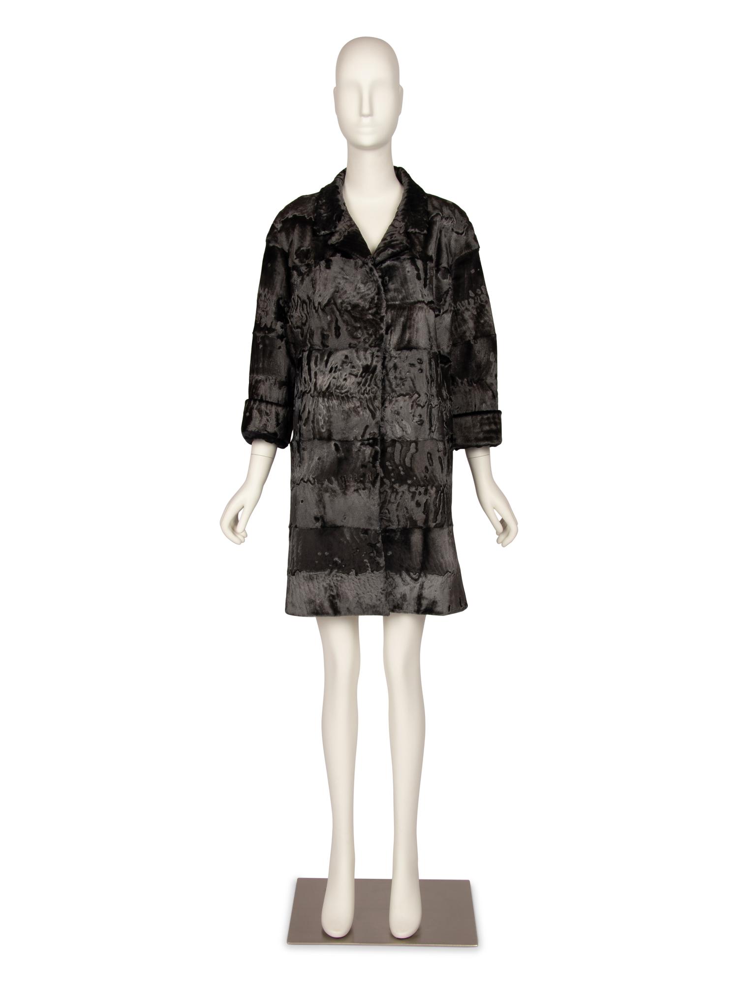 J. Mendel Grey Broadtail Coat, 2000s