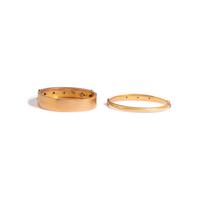 ANTIQUE, COLLECTION OF YELLOW GOLD AND DIAMOND BANGLE BRACELETS