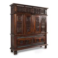 A Breton Carved Walnut Cabinet