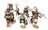 Six Southwestern Kachinas Height of tallest 14 1/2 inches