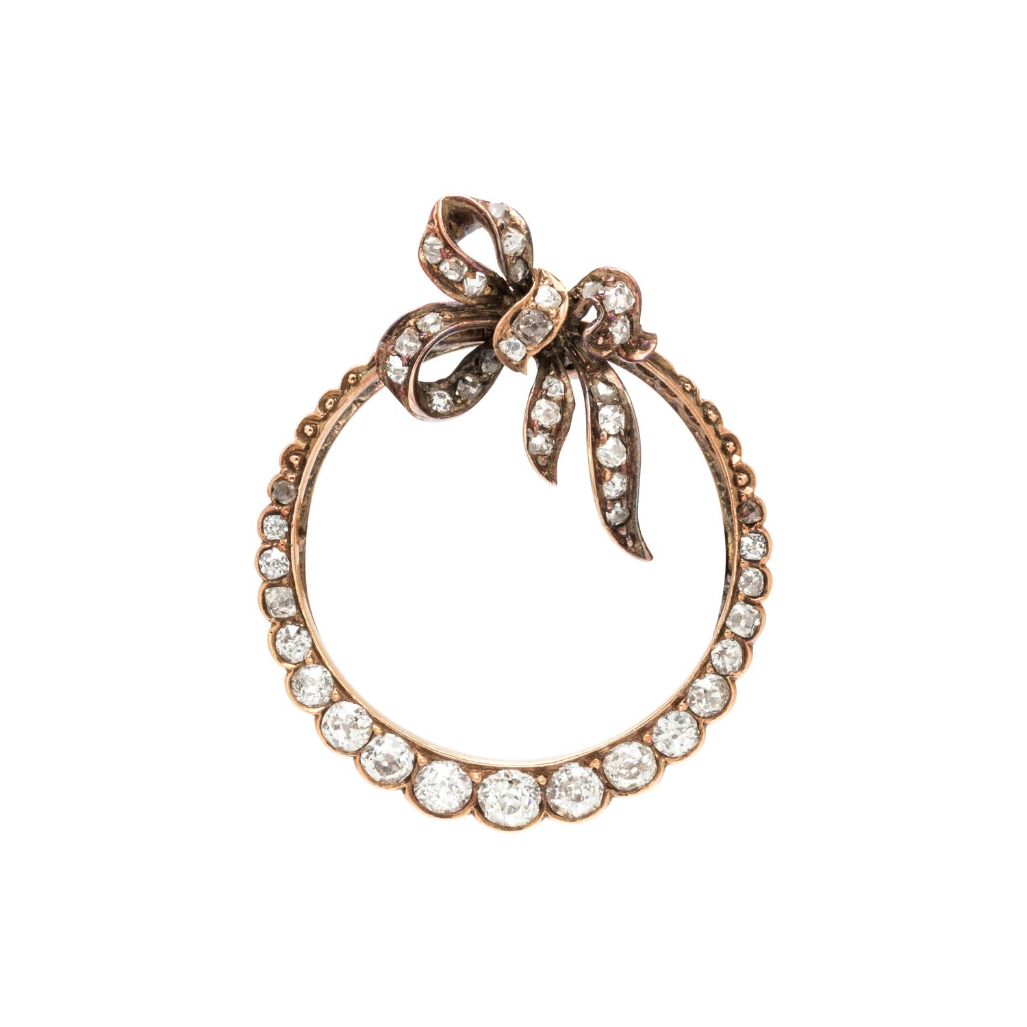 VICTORIAN, DIAMOND BROOCH