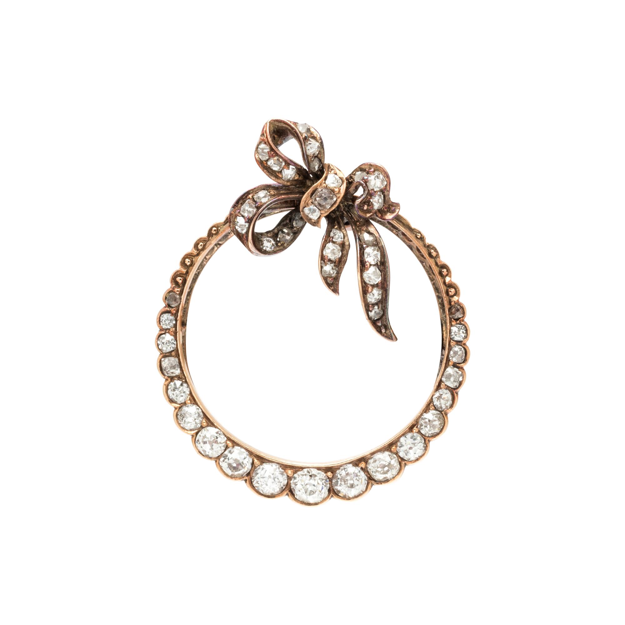 VICTORIAN, DIAMOND BROOCH