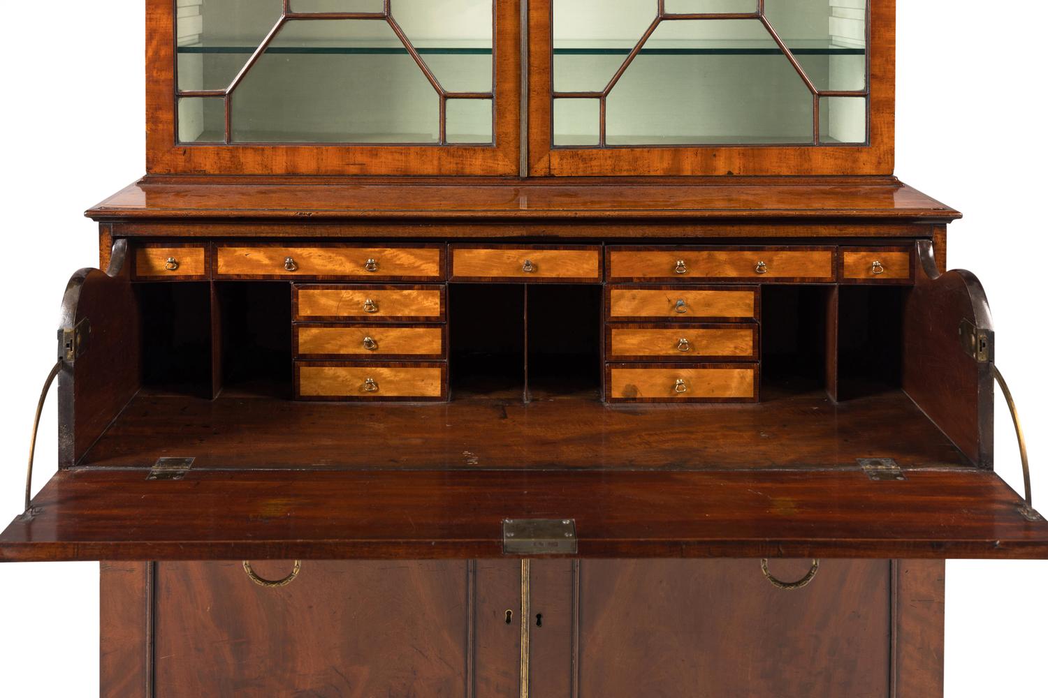 A George III Mahogany Bureau Bookcase