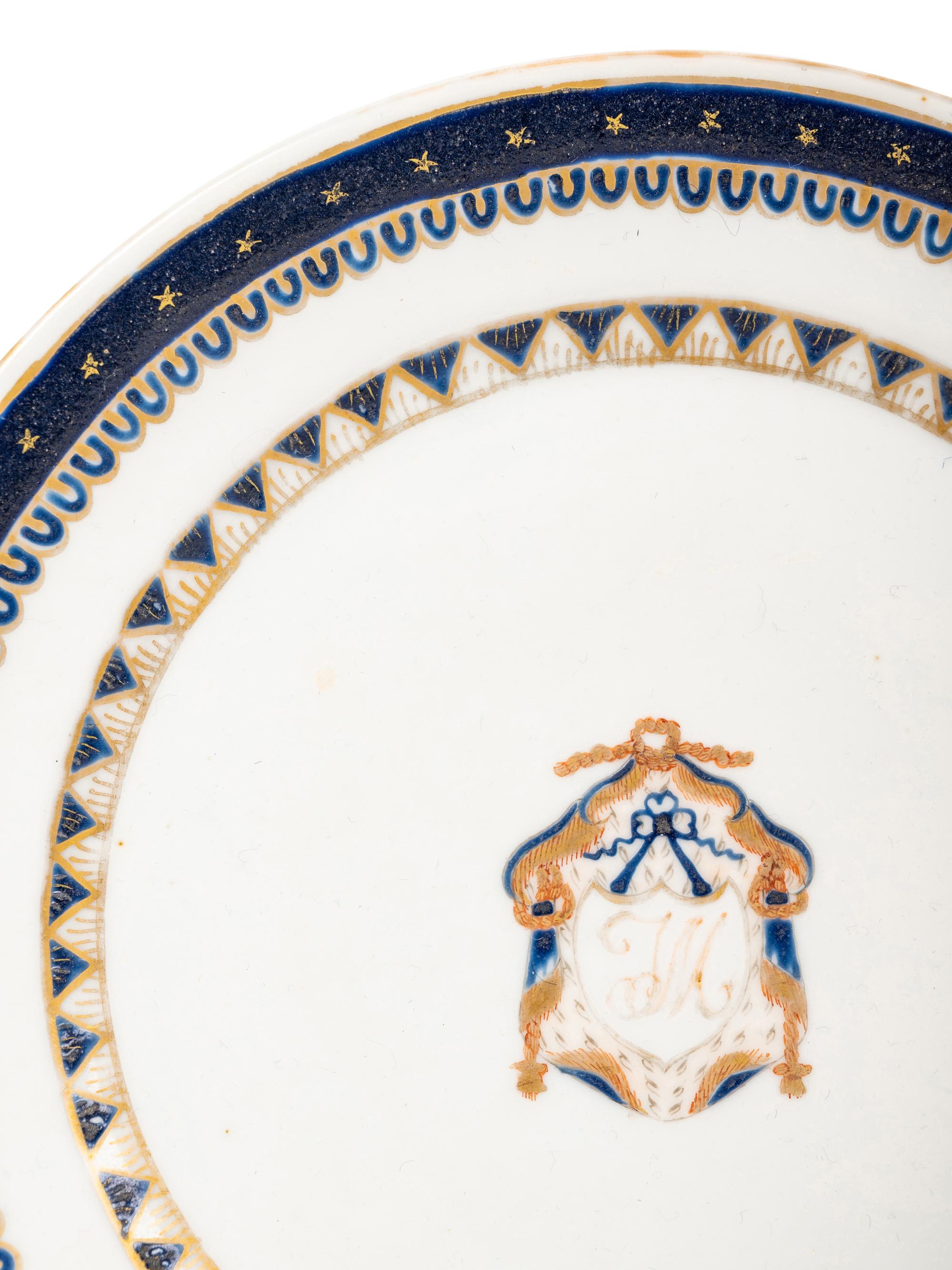 Seven Chinese Export Armorial Porcelain Articles