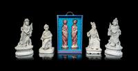 Three Pairs of Chinese Porcelain Figures