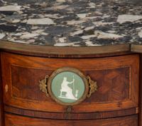A Louis XV/XVI Transitional Style Gilt Bronze Mounted Parquetry Marble-Top Side Table