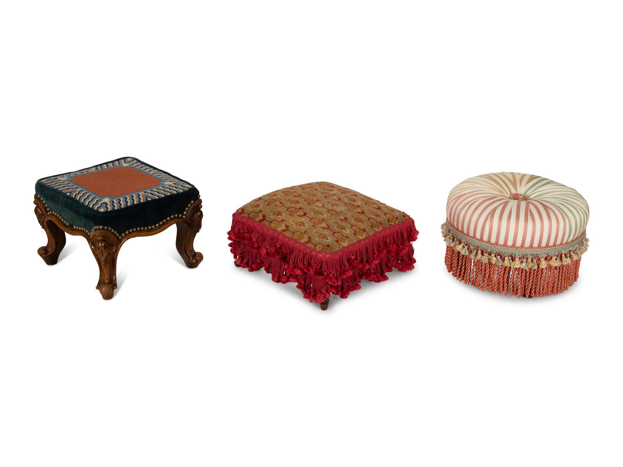 A Group of Three Footstools — 20th Century
