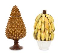 Two Continental Glazed Ceramic Table Ornaments
