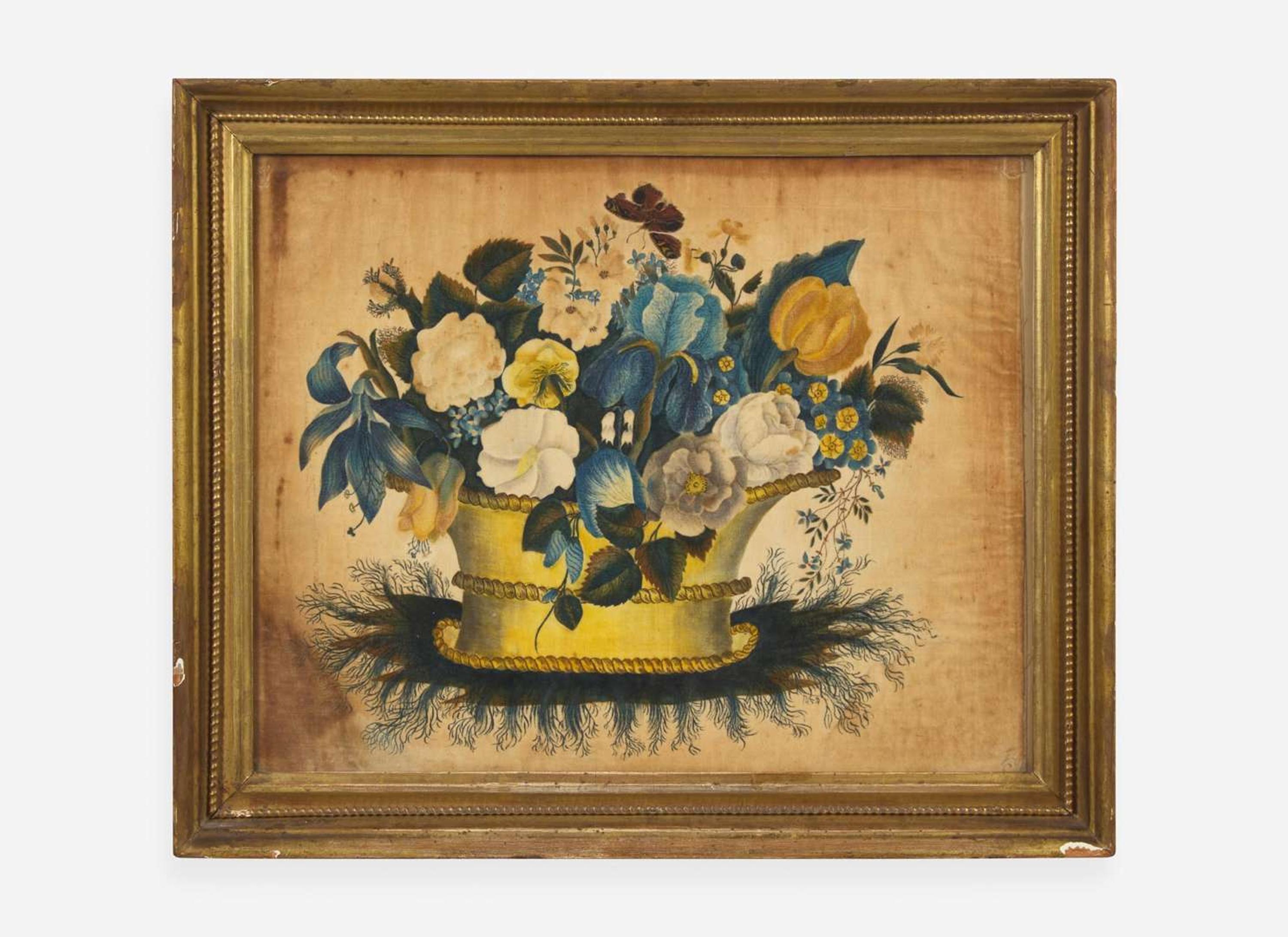 American School 19th century, A theorem: Butterfly and Flowers, first half 19th century