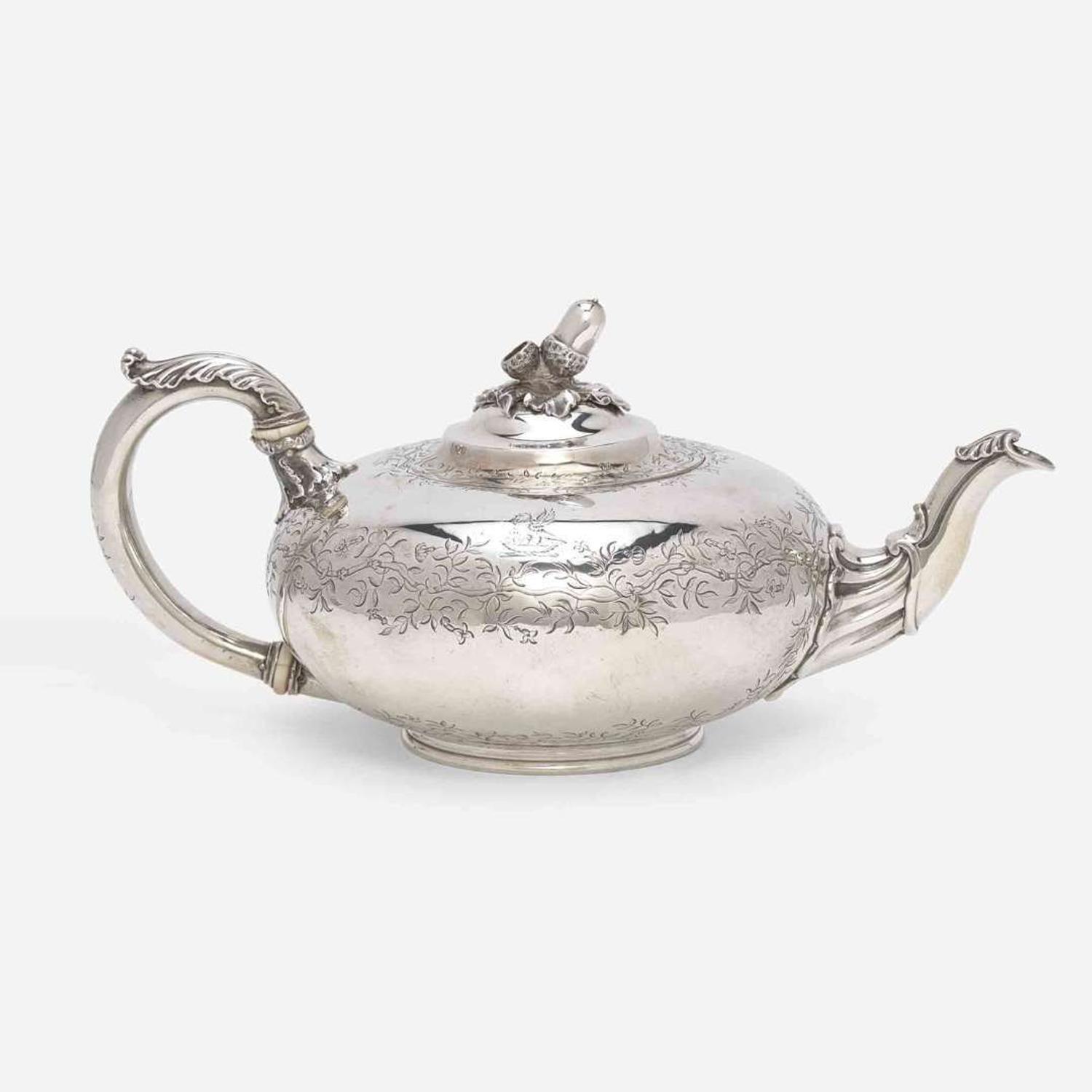 A William IV sterling silver teapot Paul Storr, London, 1831, retailed by Storr & Mortimer
